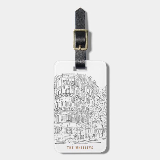 Parisian Corner Customisable Luggage Tag (Front Vertical)
