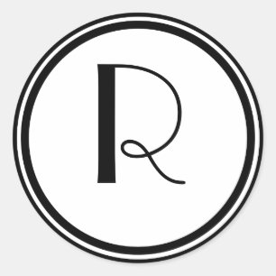 Parisian Deco Monogrammed Classic Round Sticker