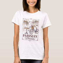 Parisian Dreams Cafe & Bicycle T-Style