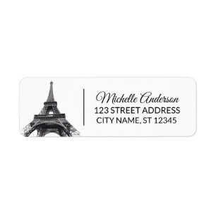 Parisian Eiffel Tower Paris French Return Address  Label