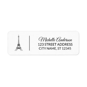 Parisian Eiffel Tower Paris French Return Address Label