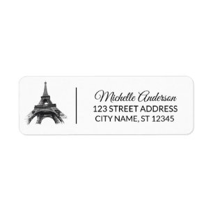 Parisian Eiffel Tower Paris French Return Address  Label