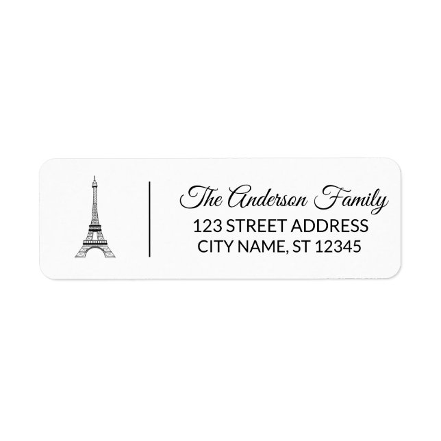 Parisian Eiffel Tower Paris French Return Address  Label (Front)