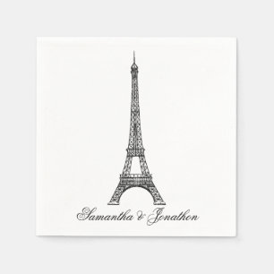 Parisian Eiffel Tower Wedding Custom Napkins