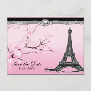 Parisian Eiffel Tower Wedding Save the Date Cards
