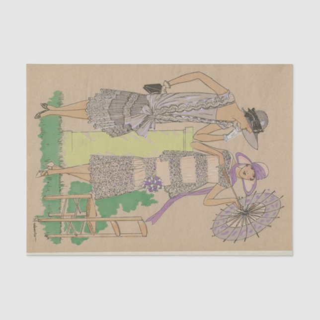 Parisian Fashion Flappers Tissue Paper (Front)