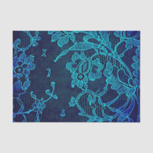 Parisian Feminine Victorian Gothic Navy Blue Lace Tissue Paper