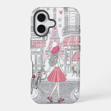 Parisian Girl  – Cute Eiffel Tower & Café Street 
