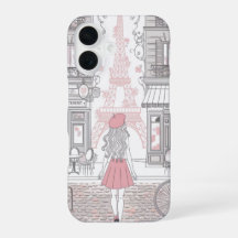 Parisian Girl  – Cute Eiffel Tower & Café Street 