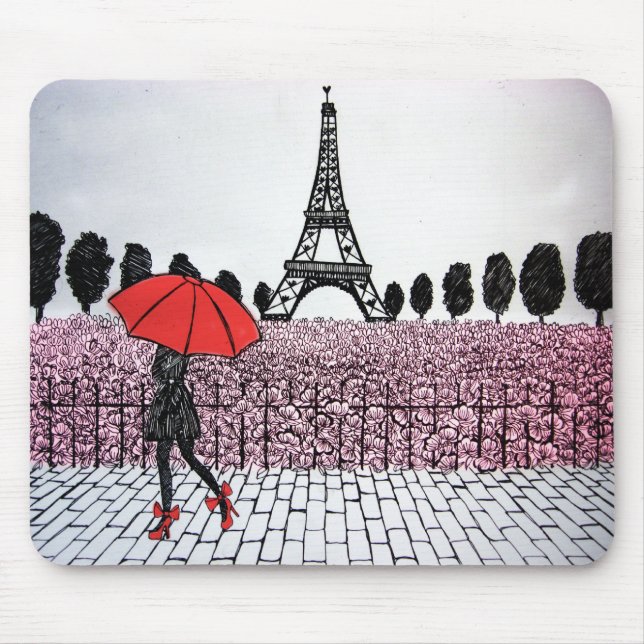 parisian Girl Mouse Pad (Front)