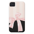 Parisian Girly Pink Stripes & Light Pink Bow