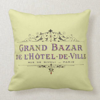 Parisian Hotel Vintage French Advertisement Cushion