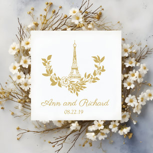 Parisian-inspired with a romantic flower wreath rubber stamp