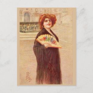 Parisian lady of the Belle Epoch Postcard