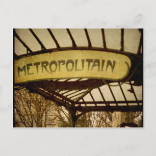 Parisian metro entrance postcard