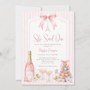 Parisian Pink Bridal Shower Invitation