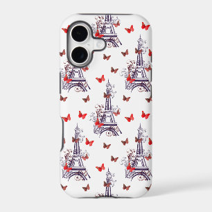 Parisian Romantic Purple Eiffel Tower Butterflies
