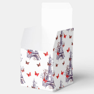 Parisian Romantic Purple Eiffel Tower Butterflies Favour Box