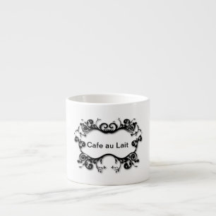 Parisian Scrolls Your Text Espresso Cup