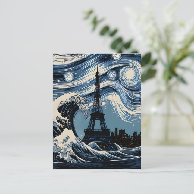 Parisian Starry Wave Postcard (Standing Front)