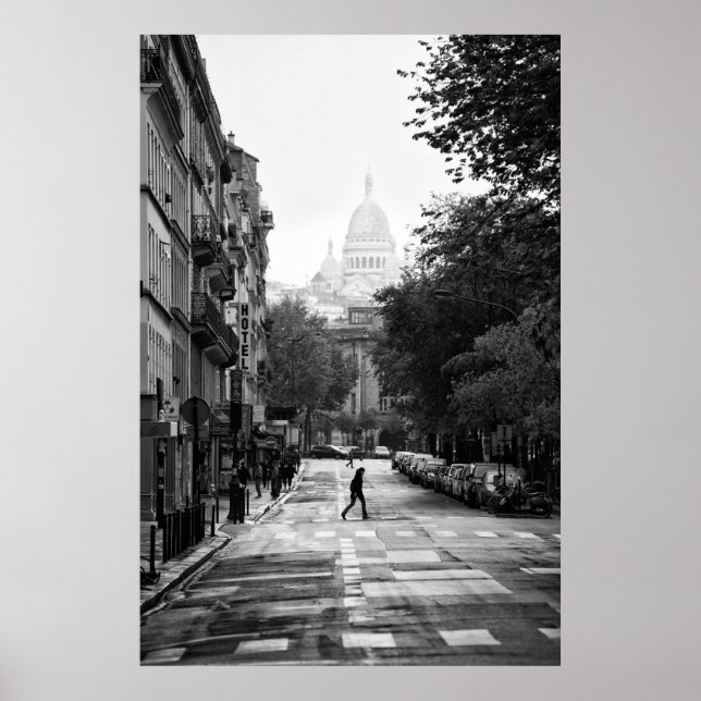 Parisian Street and Sacre Coeur - Poster (Front)