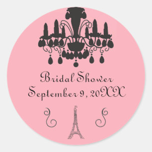 Parisian Themed Bridal Shower - Circle Sticker