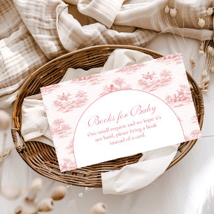 Parisian Toile Baby Shower Pink Books for Baby Enclosure Card