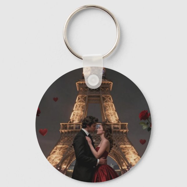 Parisian Valentines Day Key Ring (Front)