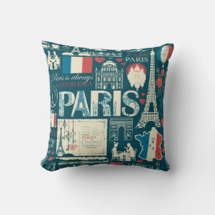Parisian Vintage: French Republic Elegance Cushion