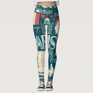 Parisian Vintage: French Republic Elegance Leggings