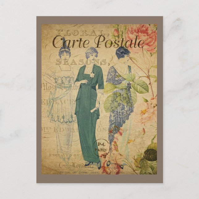 Parisian Vintage Ladies Postcard (Front)