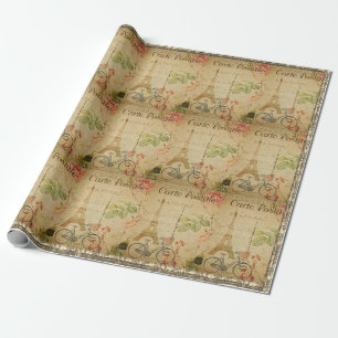 Parisian Vintage With Eiffel Wrapping Paper
