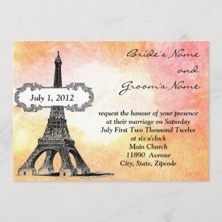 Parisian Watercolor Wedding Invitation