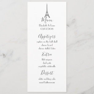 Parisian Wedding Menu