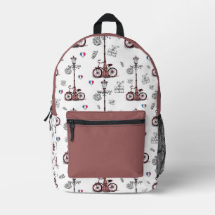 Parisian Whimsy Backpack with Vintage Bicycle