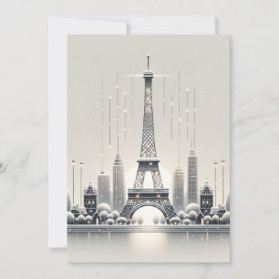 Parisian Winter Elegance - Christmas in the City  Holiday Card