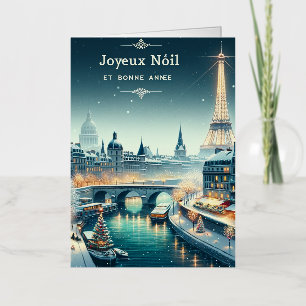 Parisian Winter Elegance Foil Holiday Card