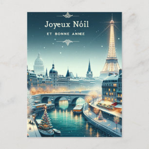 Parisian Winter Elegance Postcard