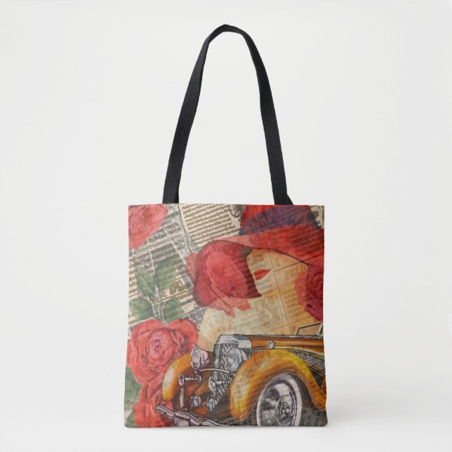 Parisian Woman: Eiffel Tower Retro. Tote Bag (Front)