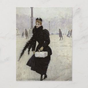 Parisian woman in the Place de la Concorde Postcard