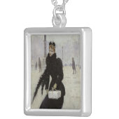 Parisian woman in the Place de la Concorde Silver Plated Necklace (Front Right)
