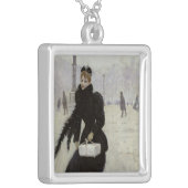 Parisian woman in the Place de la Concorde Silver Plated Necklace (Front Left)