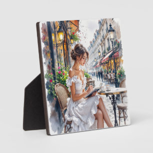 Parisian Women Elegance: Paris Café Street Vibes Plaque