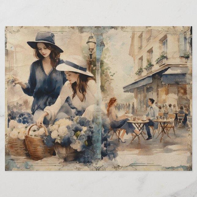 Parisienne Streets Junk Journal Page (Front)