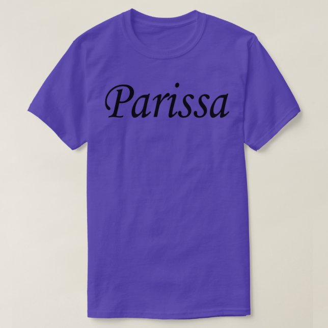 Parissa black name lettering text T-Shirt (Design Front)