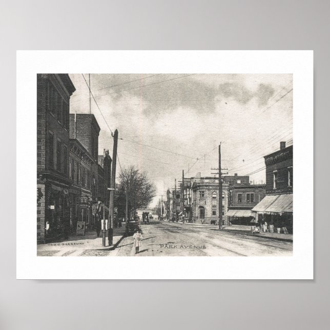 Park Ave., Rutherford, New Jersey Vintage Poster (Front)