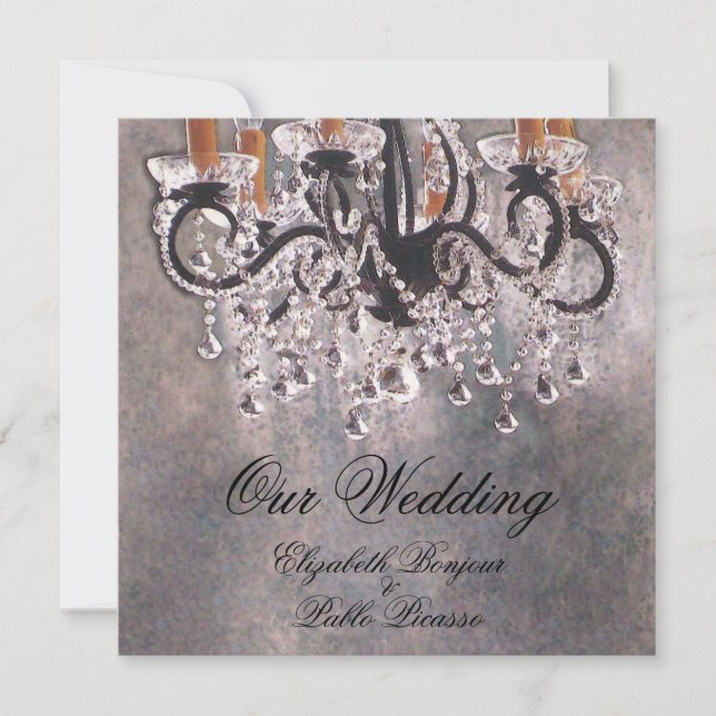 Park Avenue Chandelier Wedding Invitation (Front)