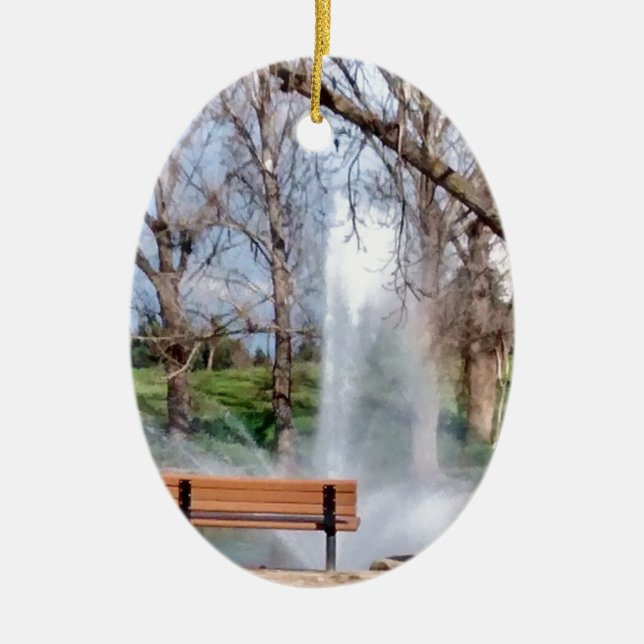 Park Bench Ceramic Tree Decoration (Front)