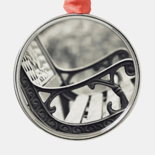 Park bench metal tree decoration