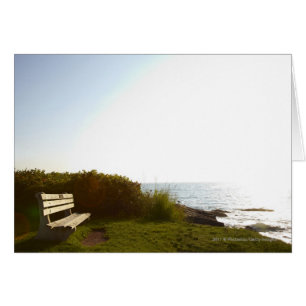 Park bench overlooking Atlantic Ocean